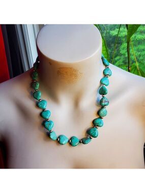 Vintage Heart Turquoise Stone Necklace